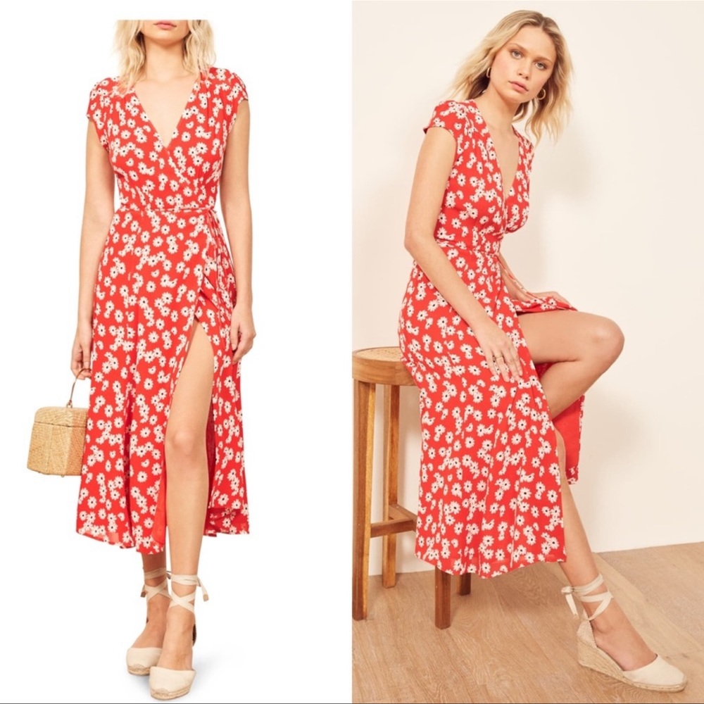 REFORMATION Oopsie Daisy Floral CARINA Wrap Dress